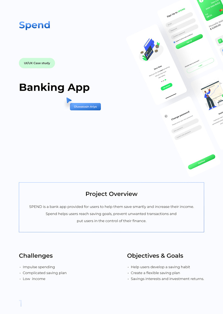 Cover image for SPEND BANK APP on Behance