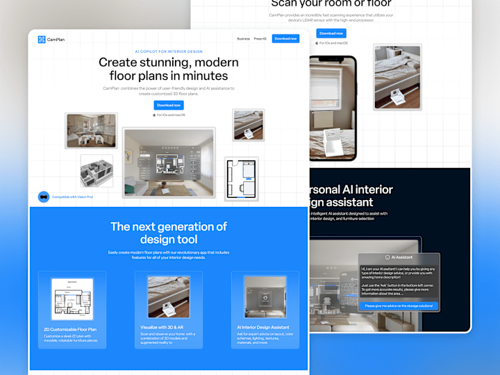 Cover image for CamPlan - Landing Page Redesign for AI Floor Planning App