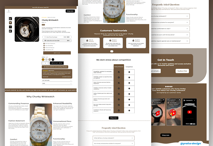 Cover image for Chunky Wristwatch landing page built on Replo