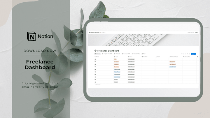 Cover image for Freelancer's Notion Dashboard Template