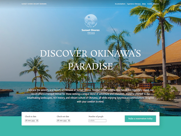 Cover image for Sunset Shores Okinawa Resort Landing Page