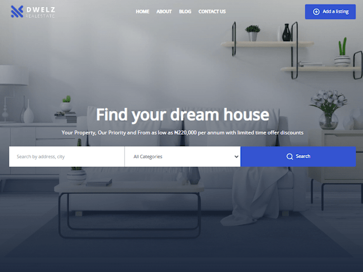 Cover image for DWELZ: Real Estate Website