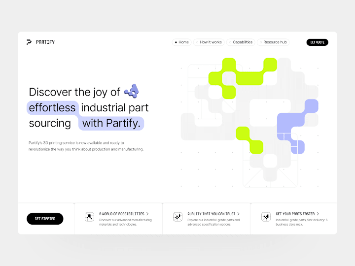 Cover image for 3D printing: website, hero, landing page design
