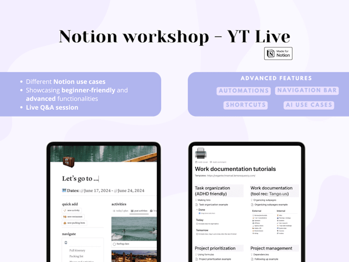 Cover image for Notion workshop: work + travel documentation