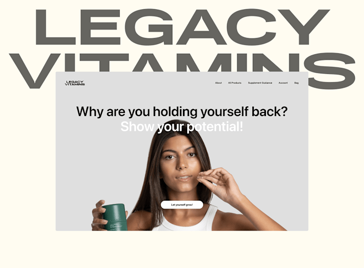 Cover image for Website design for Legacy Vitamins :: Behance