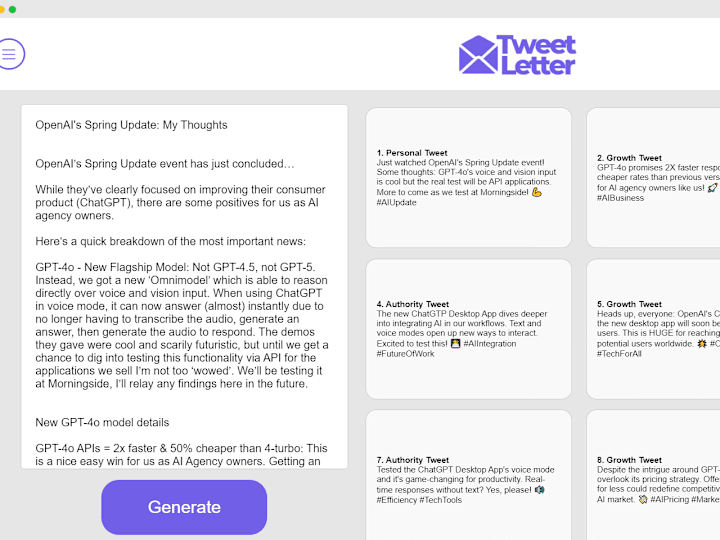 Cover image for Tweet Letter App, Functional MVP 