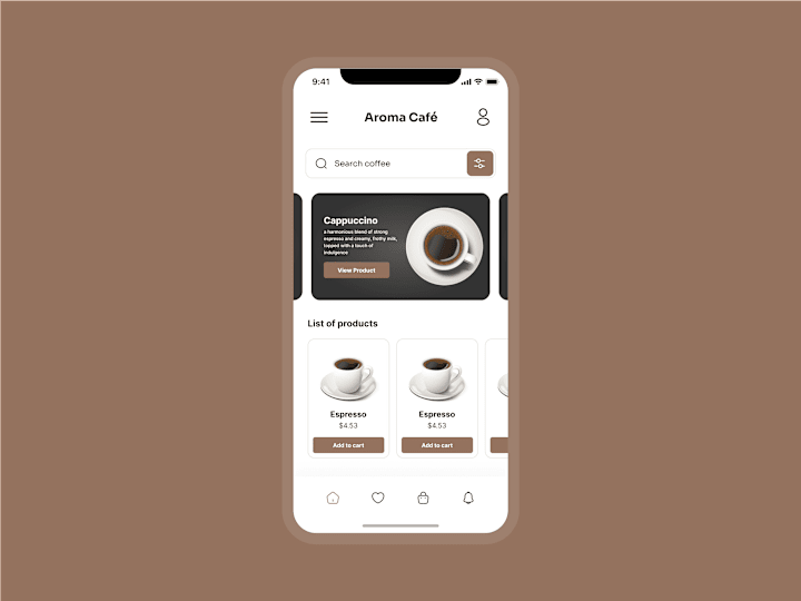 Cover image for Coffee Mobile Homepage UI