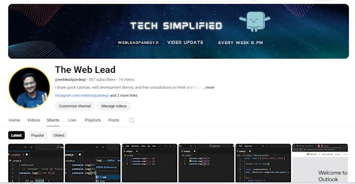 Cover image for Web Lead YouTube channel