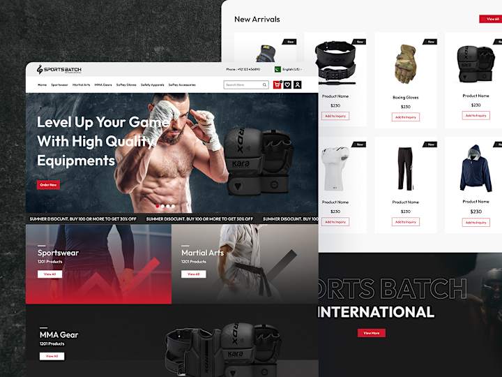 Cover image for Sport Equipment E-commerce Website UI/UX