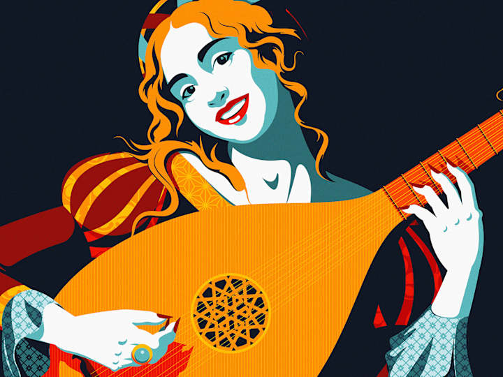 Cover image for "The Lute Player" - Homage art