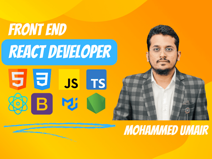 Cover image for I will develop a responsive website using React, Html ,CSS.