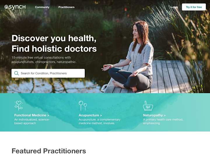 Cover image for Synch Health Landing