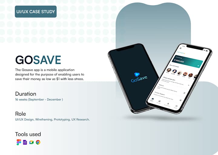 Cover image for Go Save : A Savings Mobile App (Ui/UxCase Study)