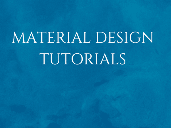 Cover image for Material Design Tutorials