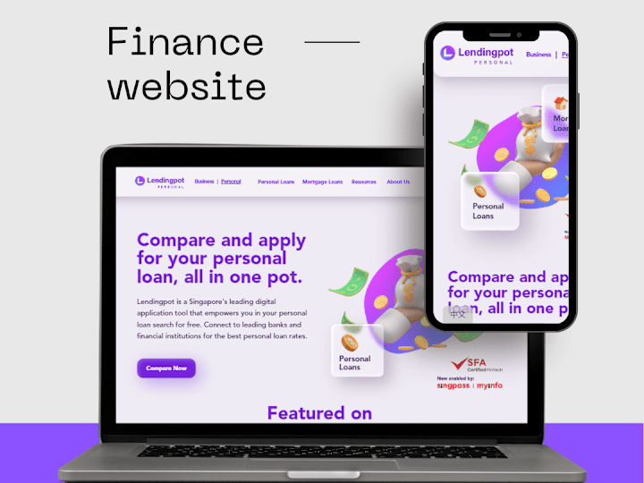 Cover image for Webflow website design for Finance Business(Lendingpot Personal)