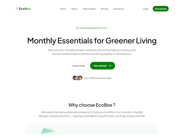 Cover image for EcoBox Landing Page Design
