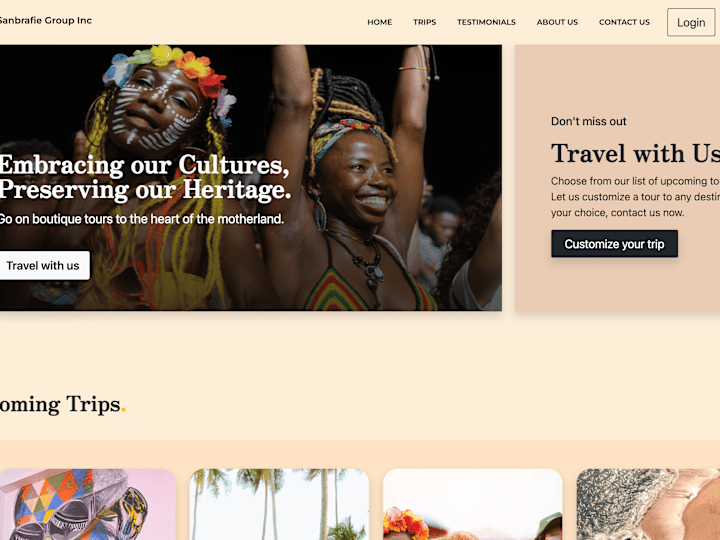 Cover image for GitHub - Gideon-Nyametease/sanbrafie: travel-tour website with …