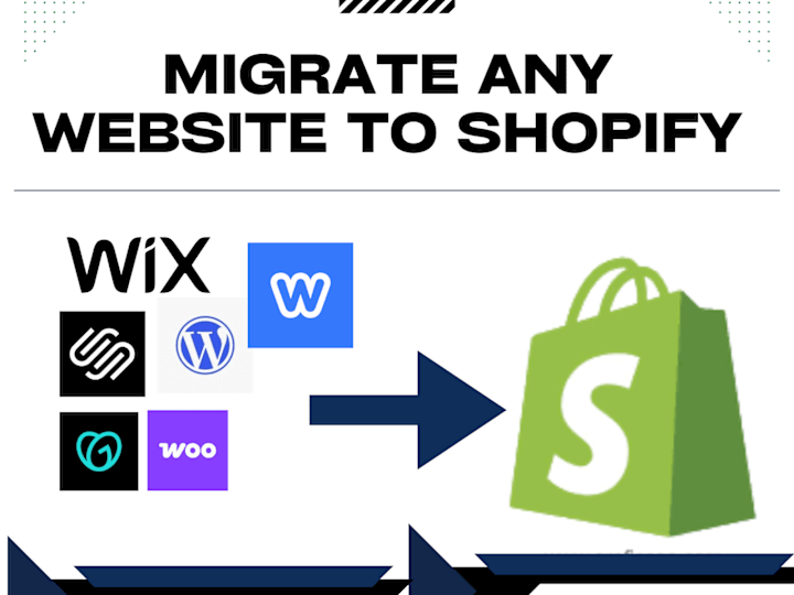 Cover image for I will migrate wix wordpress squarespace weebly to shopify store