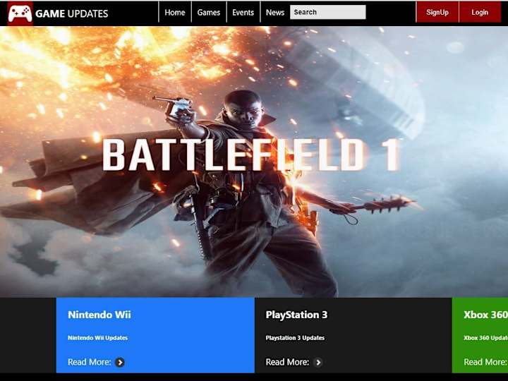 Cover image for Gaming Updates Website.