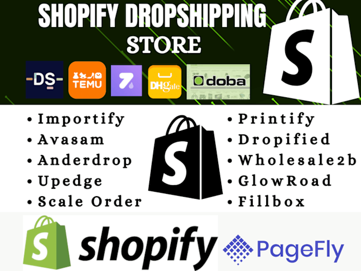 Cover image for create shopify dropshipping store via autods temu doba dsers cj