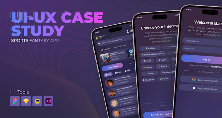 Cover image for Sports App UI UX Case Study on Behance