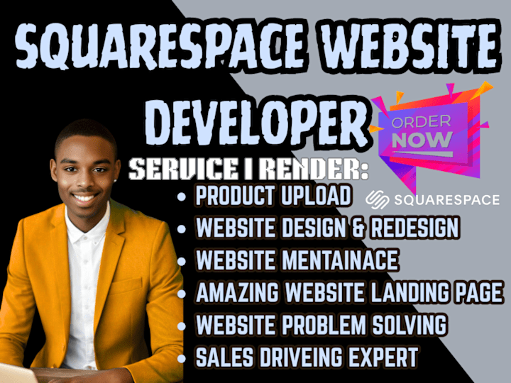 Cover image for design squarespace website problem solving product upload expert