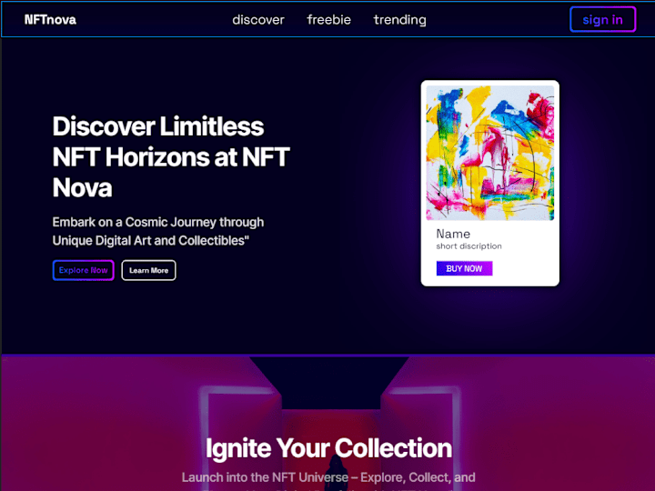 Cover image for NFTnova website design  |  FRAMER  | Interactive