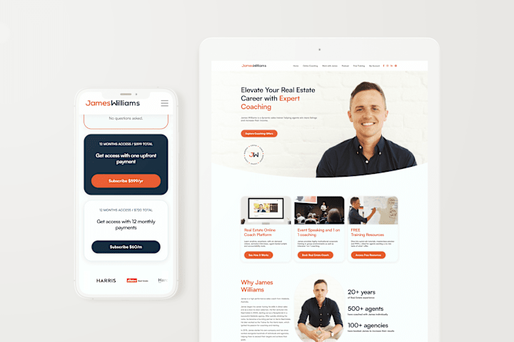 Cover image for Web Design & Development for James Williams Coaching Platform