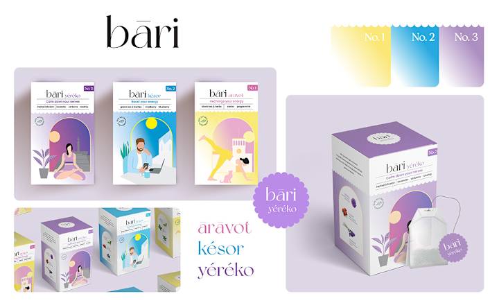 Cover image for Bāri, Packaging & brand identity for wellness teas: Behance