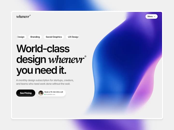 Cover image for Whenevr® - Design Subscription Website Template for Framer