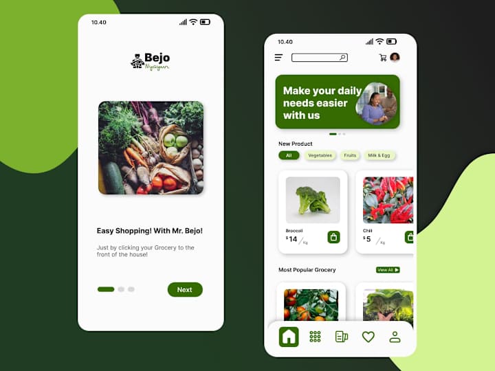 Cover image for Mobile App Design – Grocery Shopping with Mr. Bejo