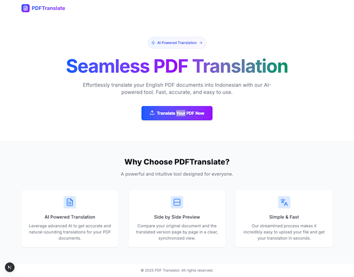 Cover image for AI PDF Translation