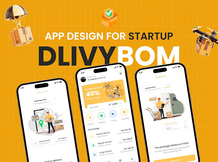 Cover image for 📦 Dlvybom - Delivery & Parcel Tracking App Design 🚚 