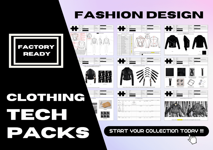 Cover image for Fashion Design Tech Pack - Clothing/Garments/Textile Accessories