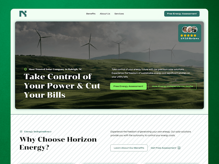 Cover image for Horizon Solar 💡 | Energy Independence Website Design