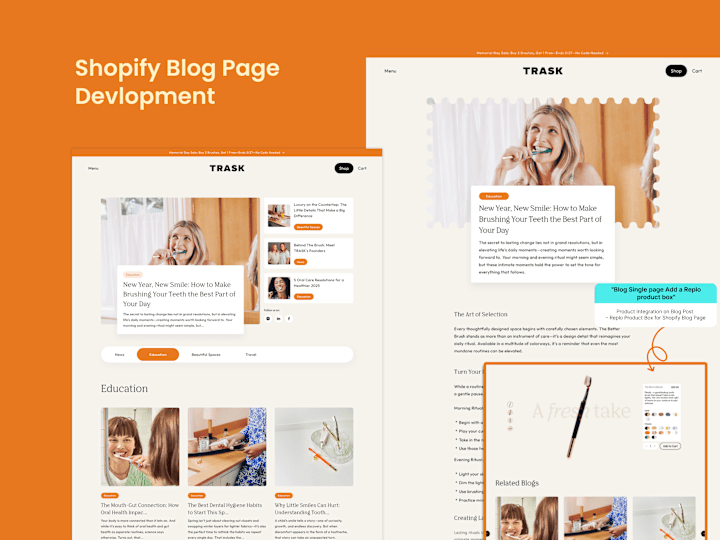 Cover image for shopify blog page and blog inner page