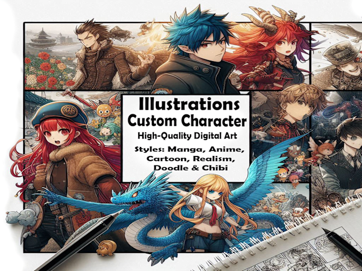 Cover image for Custom Cartoon & Comic Illustrations: Unique and Detailed Art