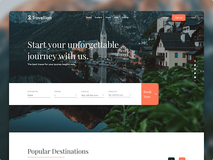 Cover image for Travellian - Travel Agency Website | UX/UI Design