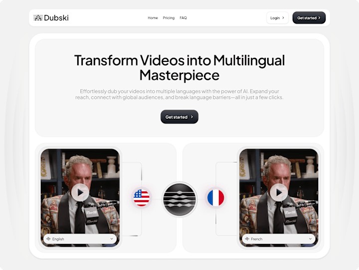 Cover image for Dubski – AI-Powered Video Dubbing UI/UX Design