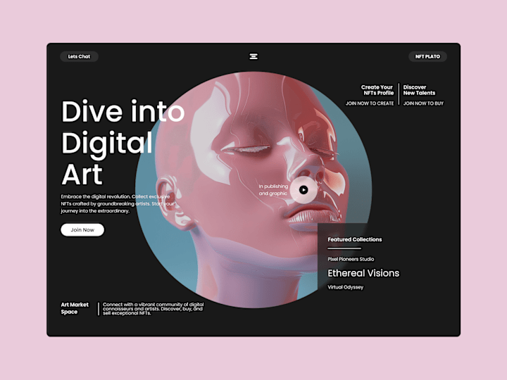 Cover image for NFT Plato | Digital Art NFT Platform | UI/UX