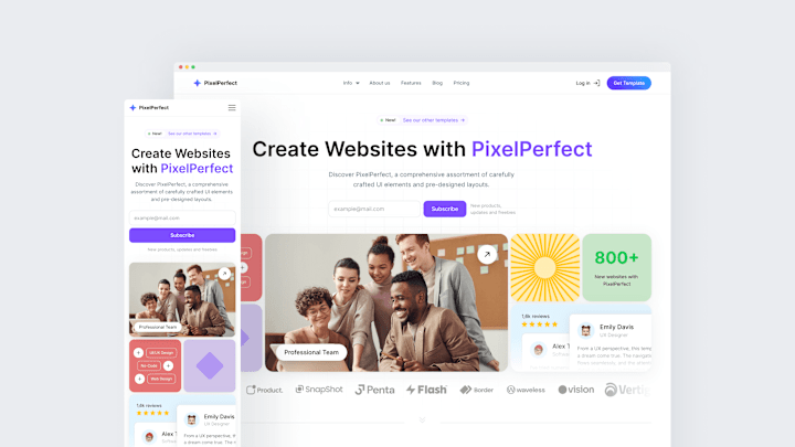 Cover image for PixelPerfect—Website Landing page