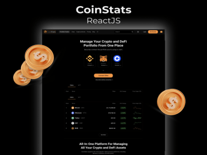 Cover image for CoinStats Crypto project ReactJS