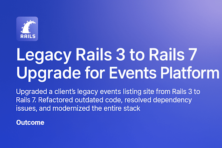 Cover image for Legacy Rails 3 to Rails 7 Upgrade for Events Platform