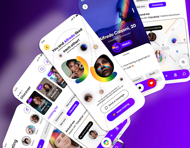 Cover image for Dating App UI design for LGBTQ+ community