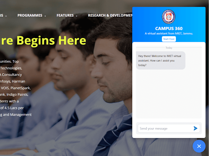 Cover image for Campus360 🤖 - AI RAG-Based Chatbot