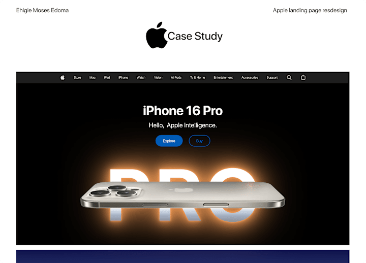 Cover image for Apple Landing Page Redesign