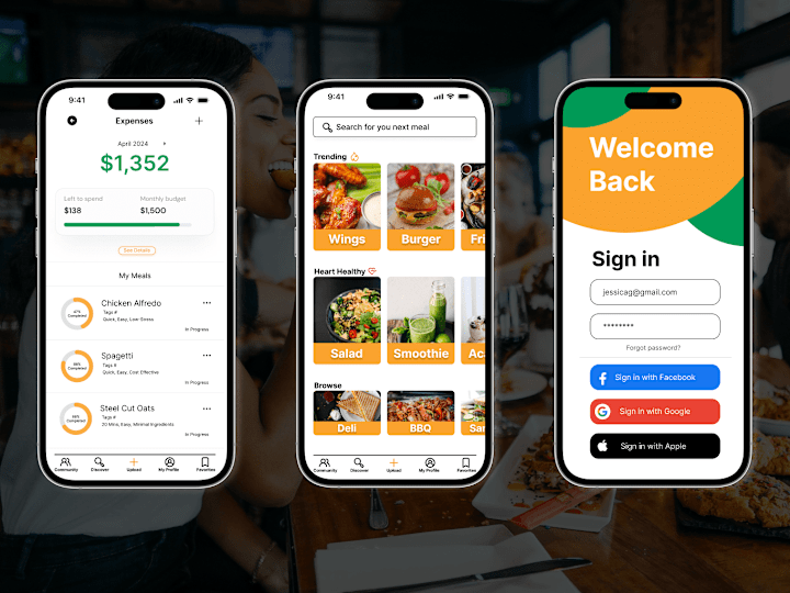 Cover image for Mobile App Design - BiteBliss Meal Planning App