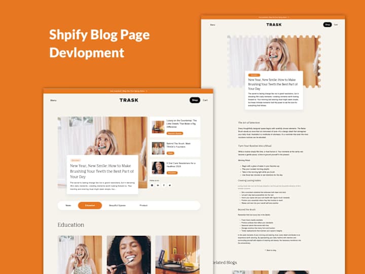 Cover image for shopify blog page and blog inner page