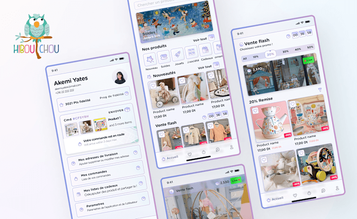 Cover image for HibouT'chou : kids concept store ecom design app