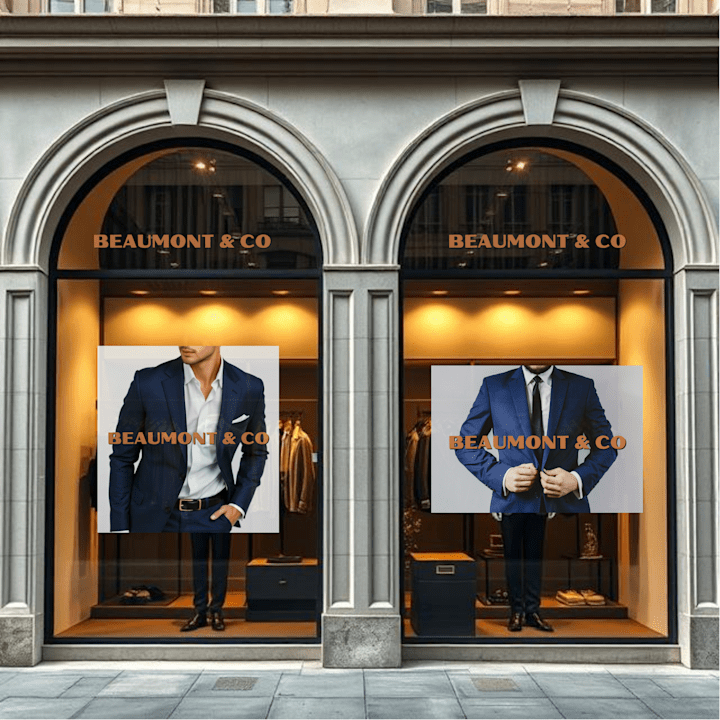 Cover image for Brand Identity for - BEAUMONT & CO - tailored mens suits